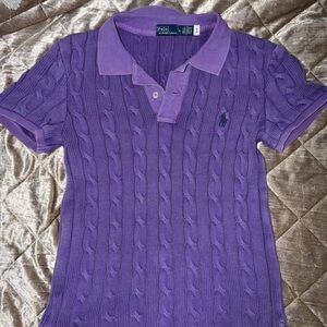 Ralph Lauren Purple Cable Knit Polo